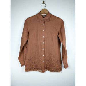 edward 100% Linen Top Size Small Embroidered Cottagecore 3D Tunic Lagenlook Boho